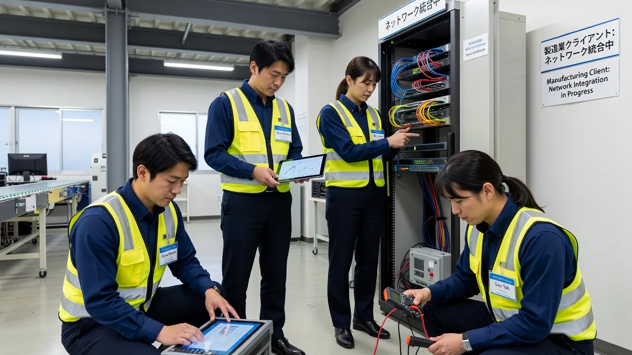 客先で作業を行うフィールドエンジニア